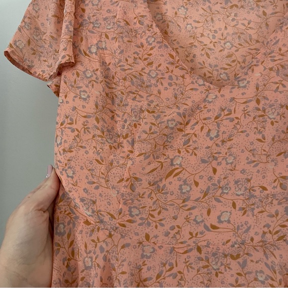 ASO Hannah Baker Kimchi Blue Urban Outfitters Sarah‎ Peach Chiffon Dress Size 8 - Picture 6 of 12